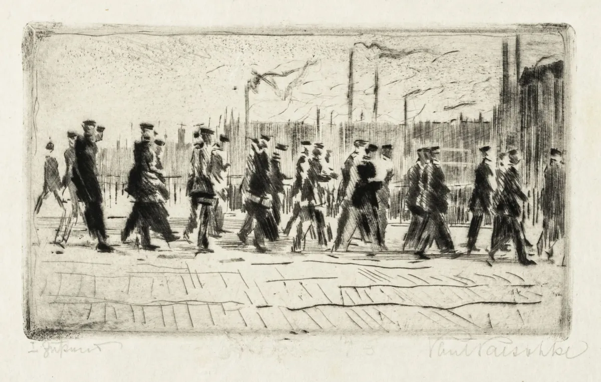 Paeschke, Paul – 3幅不同纸张上的蚀刻版画合集。每幅右下角铅笔签名。约1911-1920年。