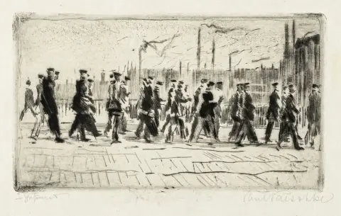 Paeschke, Paul – Collezione di 3 acqueforti su carte diverse. Ciascuna firmata a matita in basso a destra. Circa 1911-1920.