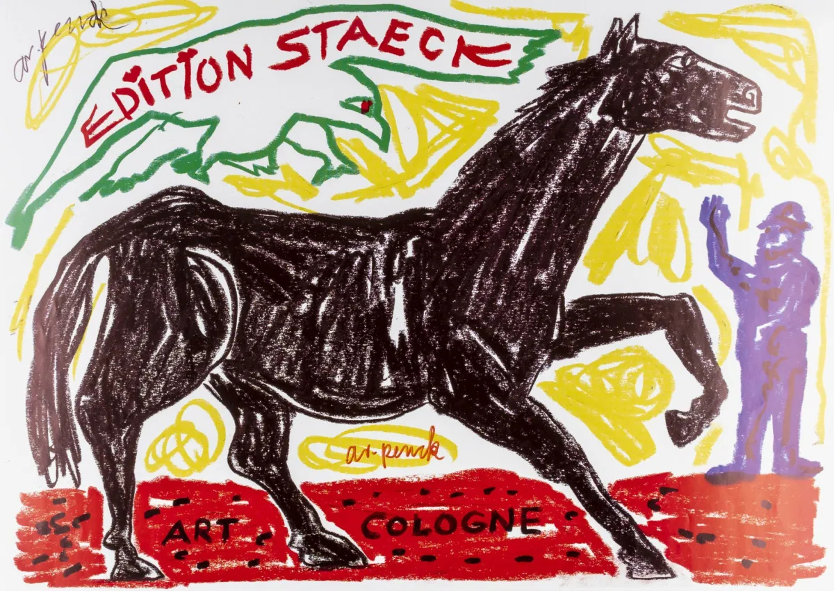 Penck, A. R – 展览海报 Art Cologne - Edition Staeck。光面纸胶印。