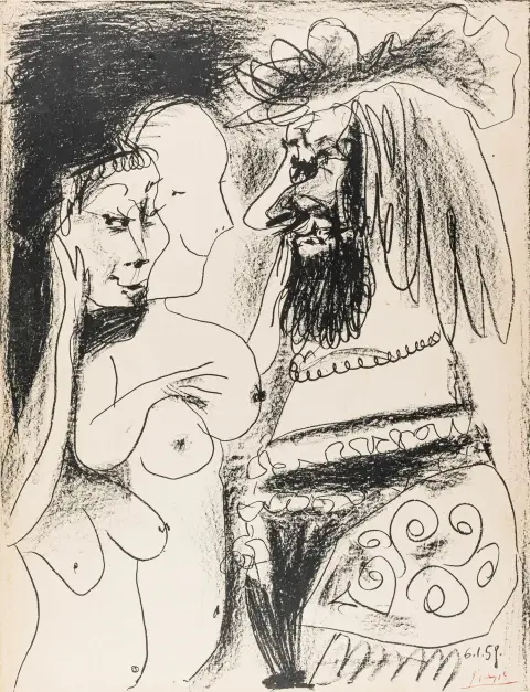 Picasso, Pablo – Le vieux Roi. Litografia su Vélin d'Arches