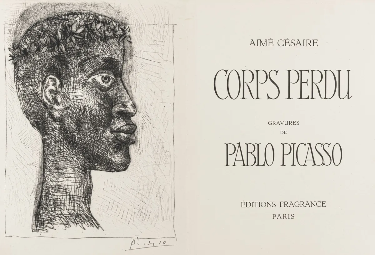 Picasso, Pablo – Portrait d'Aimé Césaire. Katlanmış başlık sayfası