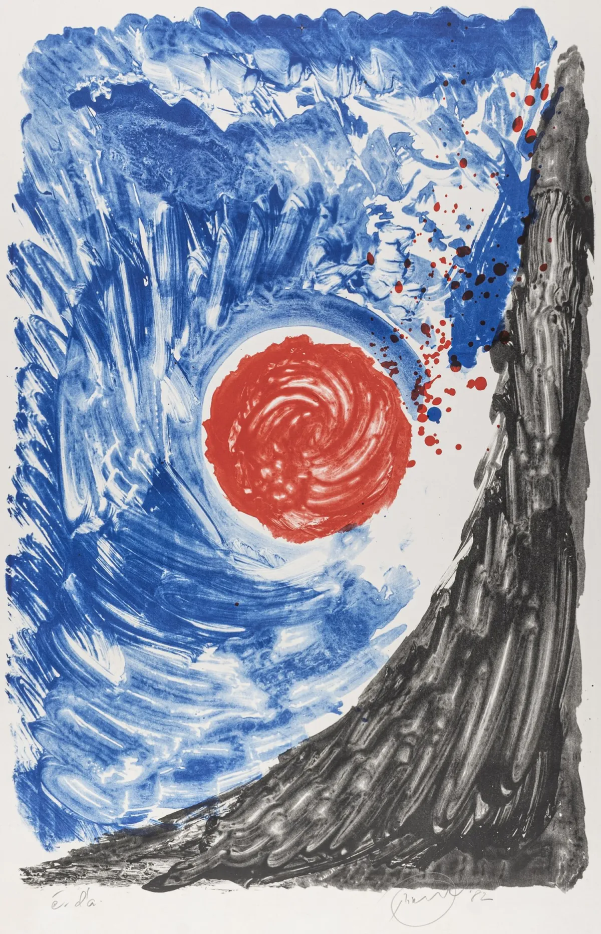 Piene, Otto – Senza titolo. (Composizione in rosso, blu e nero)