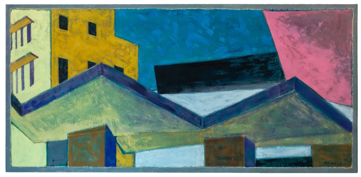 Pritchard, James – Miami Beach I。布面丙烯。右下角签名并注明日期。1997年。画面尺寸:172 x 80,5 cm。
