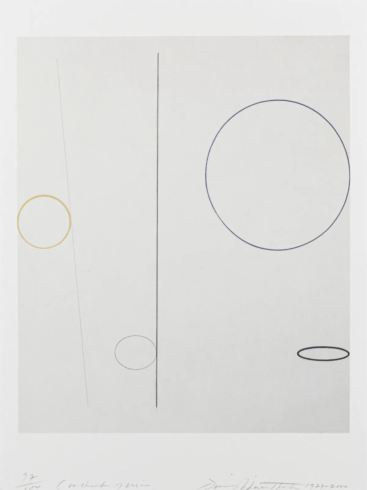 Rabinowitch, David – Construction of vision。厚犊皮纸彩色胶版石版画。签名、日期"1973-2001"、题名及…