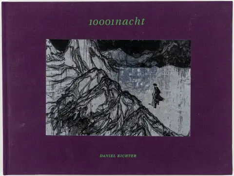 Richter, Daniel – Schizzo autografo a pagina intera (volto). Firmato per esteso e datato 2011. Sul risguardo di: Daniel Richter. 10001 Nacht.