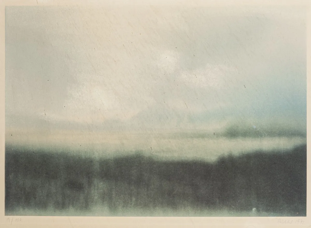 Richter, Gerhard – 泰德风景。犊皮纸上的彩色胶印。右下方签名并注明日期，左下方编号。编号：19/150。…