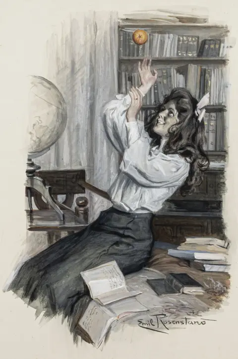 Rosenstand, Emil Christian – La saggia Grete. Acquerello e guazzo su cartone. Firmato in basso a destra, titolato al verso. Circa 1920. Dimensioni foglio:…