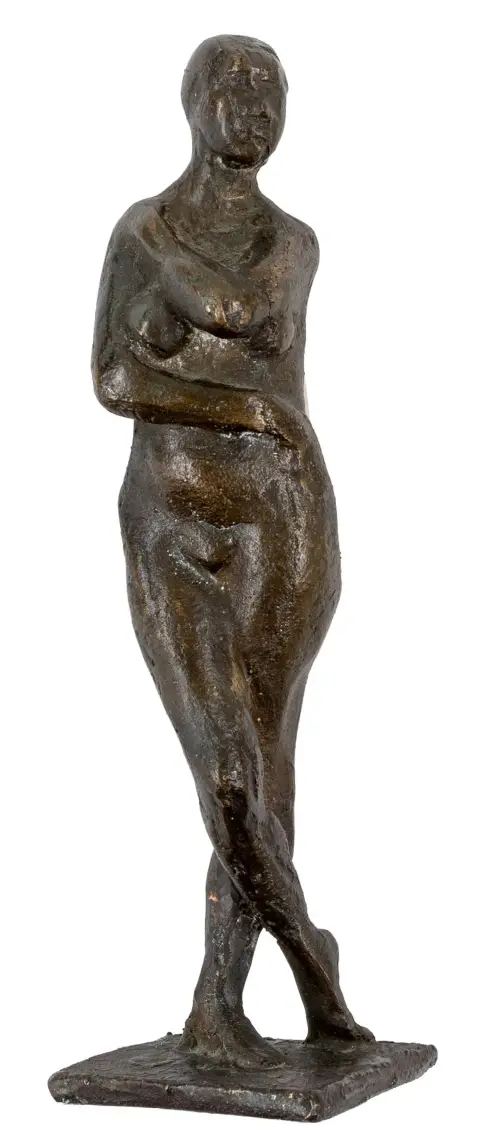 Sander, Ernemann Friedrich – Senza titolo. (Nudo femminile in piedi). Bronzo, patinato scuro. Sulla plinta con firma incisa. Dimensioni: 18…