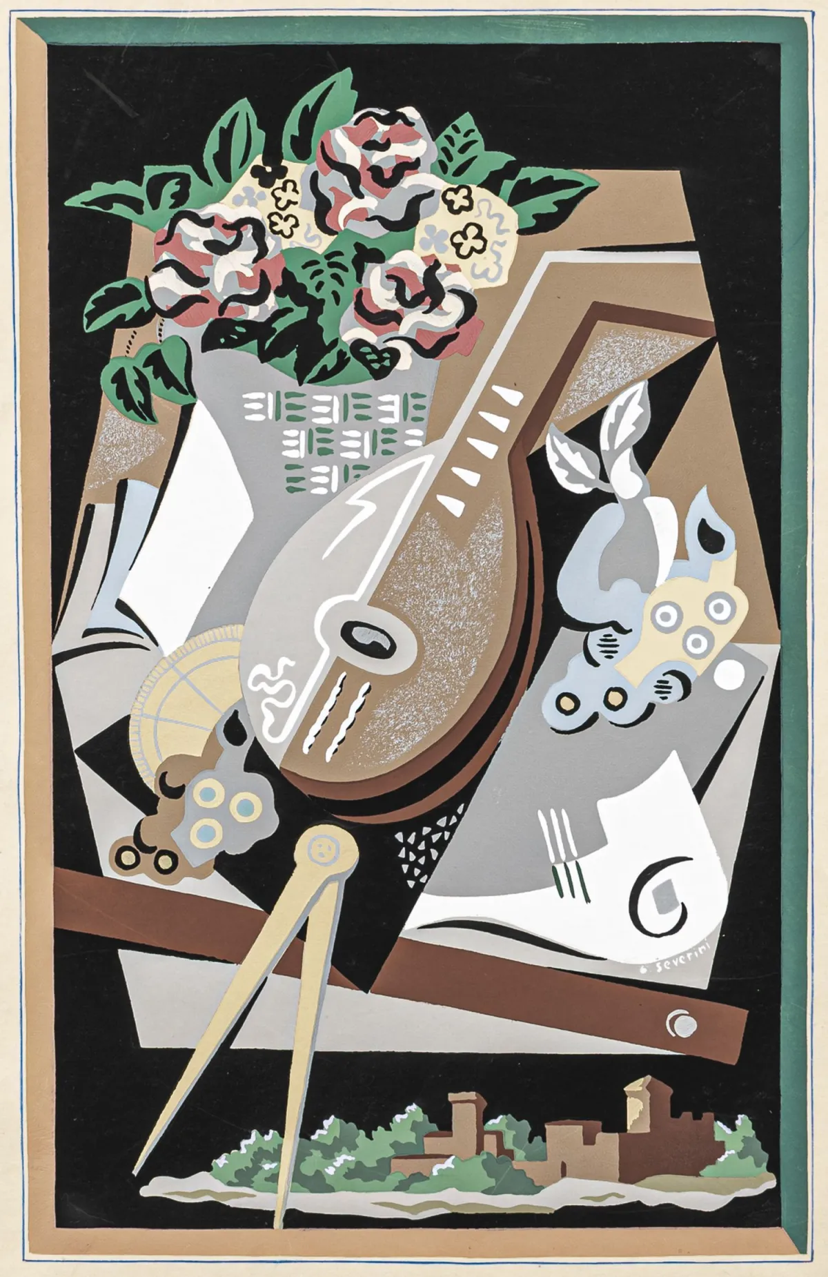 Северини, Джино – Nature morte au compas, из: Fleurs et Masques.