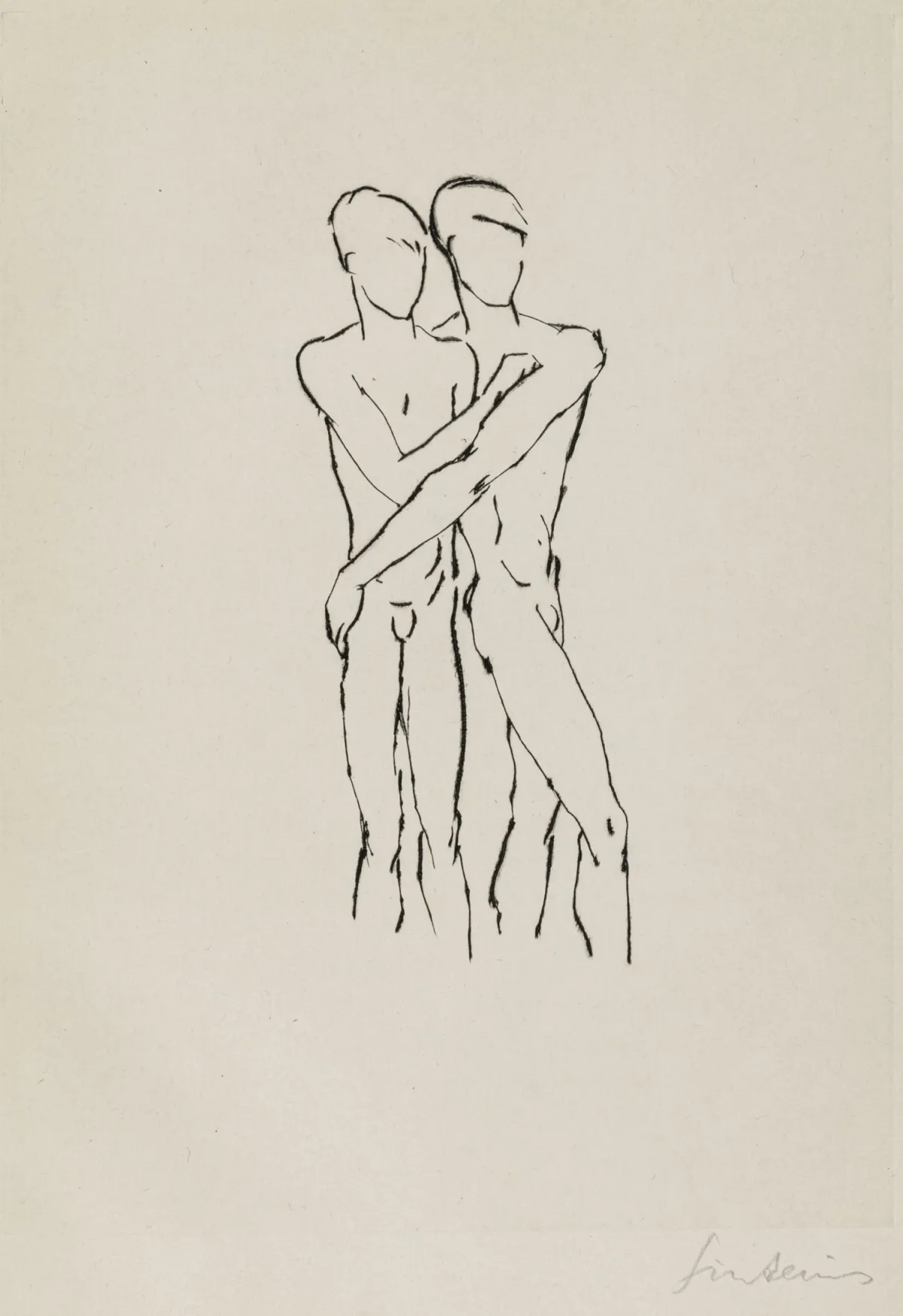 Sintenis, Renée – 无题。（少年）。机制仿犊皮纸上的铜版干刻。签名。1923年。版画尺寸：22,8 x 16,5 厘米。纸张尺寸：…
