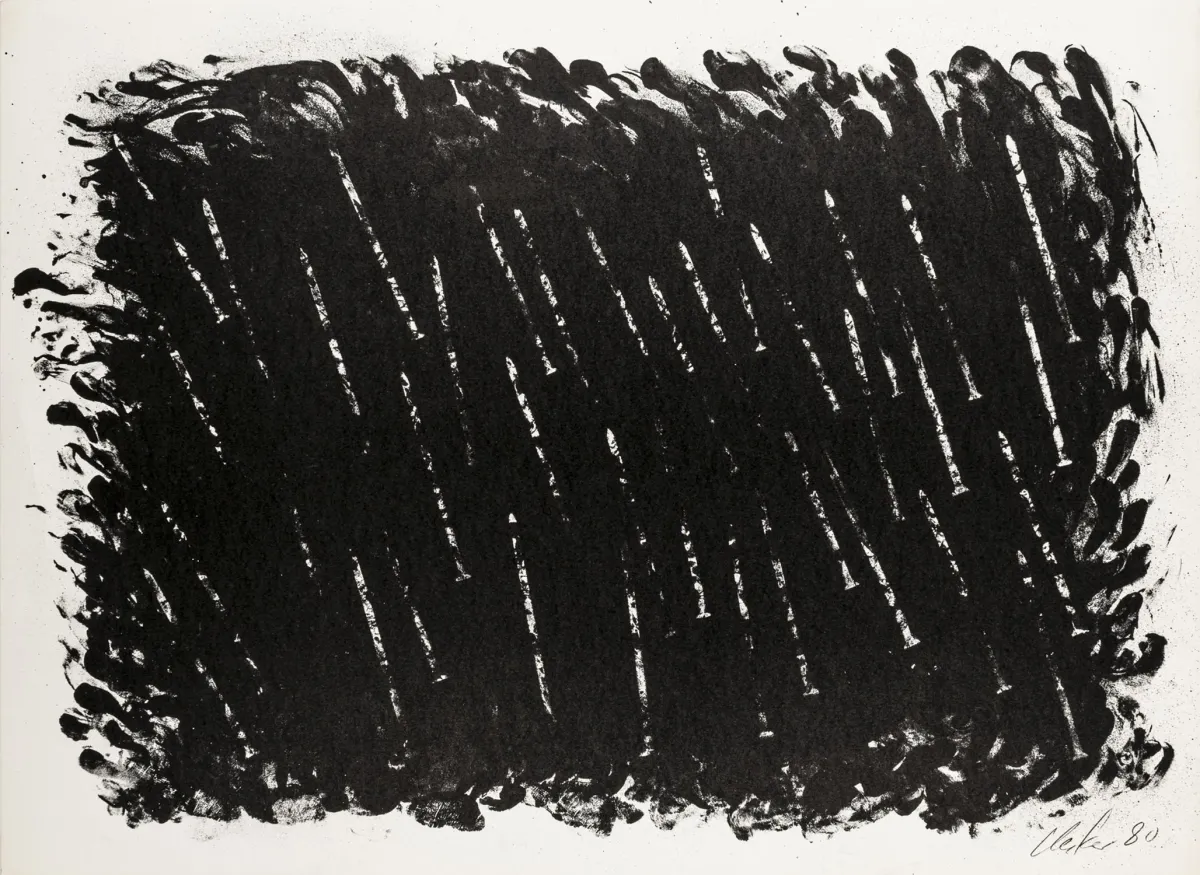 Uecker, Günther – Bewegung IV. Lithograph on light cardboard