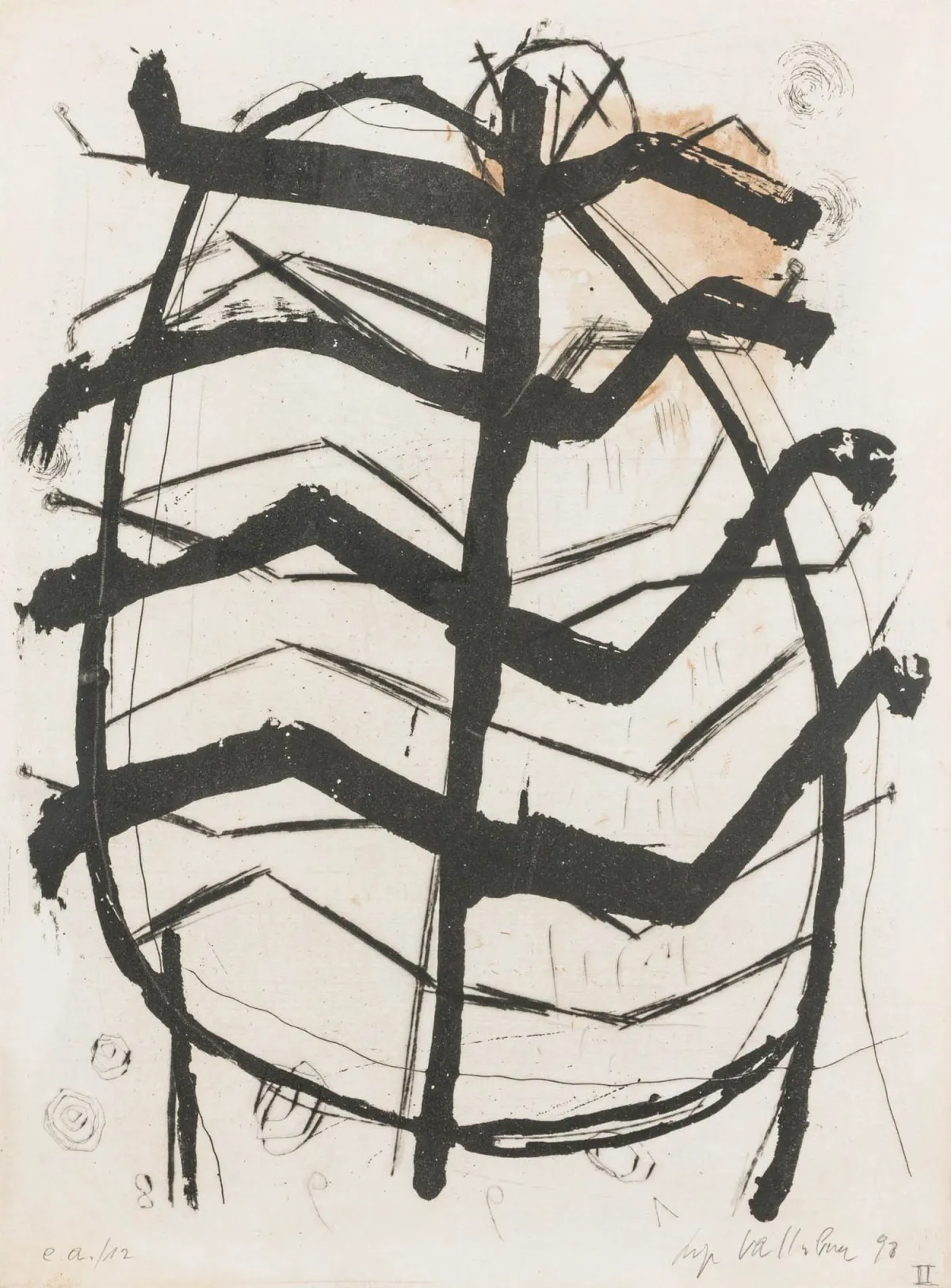 Vallribera, Josep – Drie hoofden. Serie van 3 etsen op geschept papier. Elk gesigneerd, gedateerd en aangeduid "e.a./12". 1998.