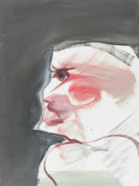 Vent, Hans – Senza titolo. (Uomo di profilo). Olio su tela. In basso a sinistra firma incisa, al verso monogramma e data. 2007. Dimensioni…