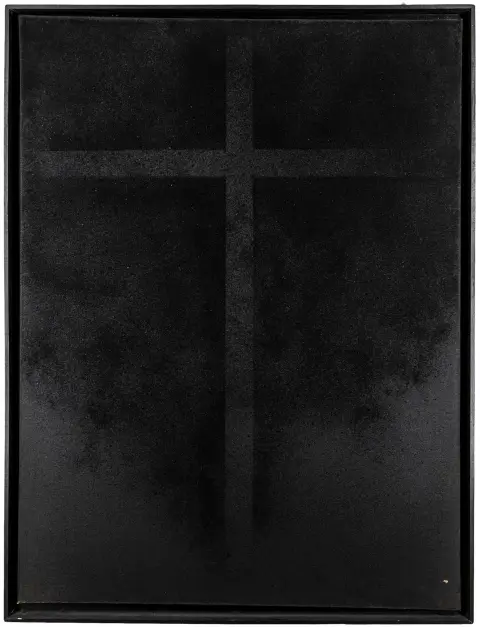 Waller, Jürgen – Croce. Carbone su tela. 1995. Dimensioni telaio: 120 x 90 cm. Incorniciato: 125 x 95 cm.