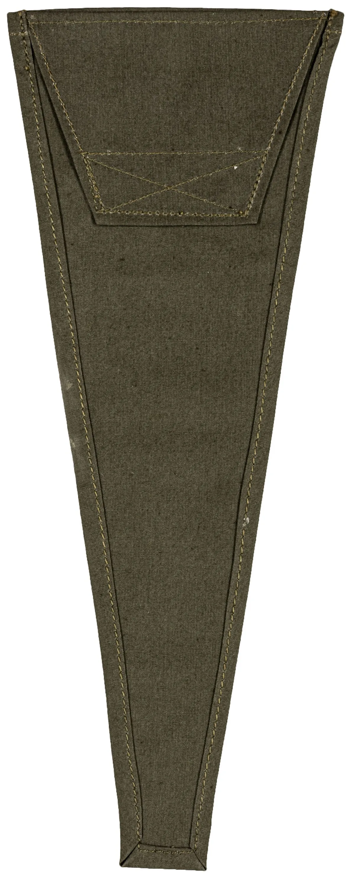 Walther, Franz Erhard – Find a Purpose for the Pocket. Fabric object: olive green canvas, sewn into trapezoidal bag with flap.