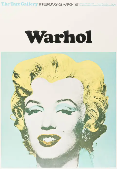 Воргол, Енді – Офсетний плакат до виставки в The Tate Gallery, Лондон, 17.2.-28.3.1971. Розмір аркуша: 76 x 50,5 см. Рідкісний…