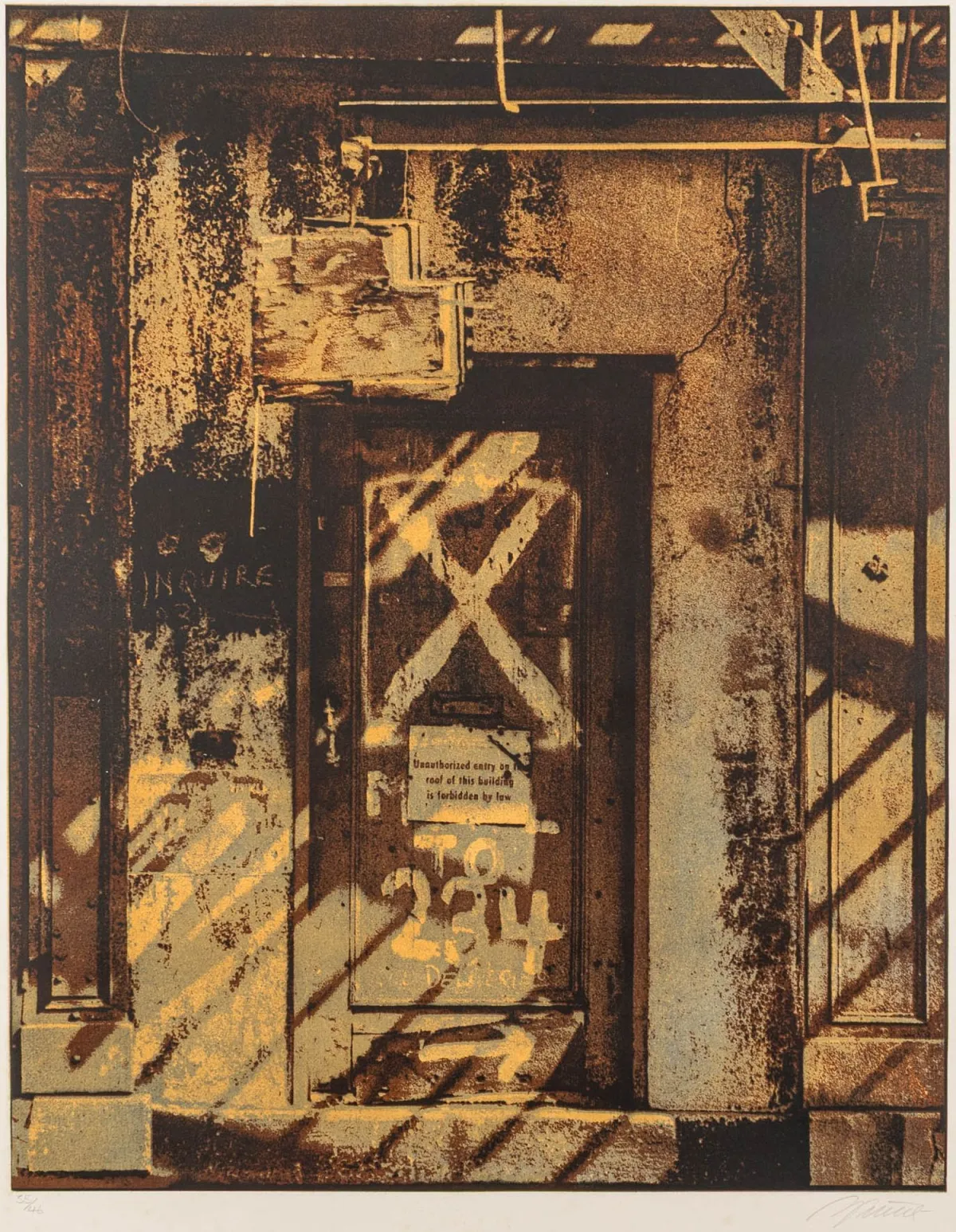 Winner, Gerd – Catfish Row, N.Y. Série de 5 aquatintes sur Vélin d'Arches et un feuillet. Chacune signée et numérotée. Exemplaire : 35/46. 1979. Dimensions : 91 x 69 cm.