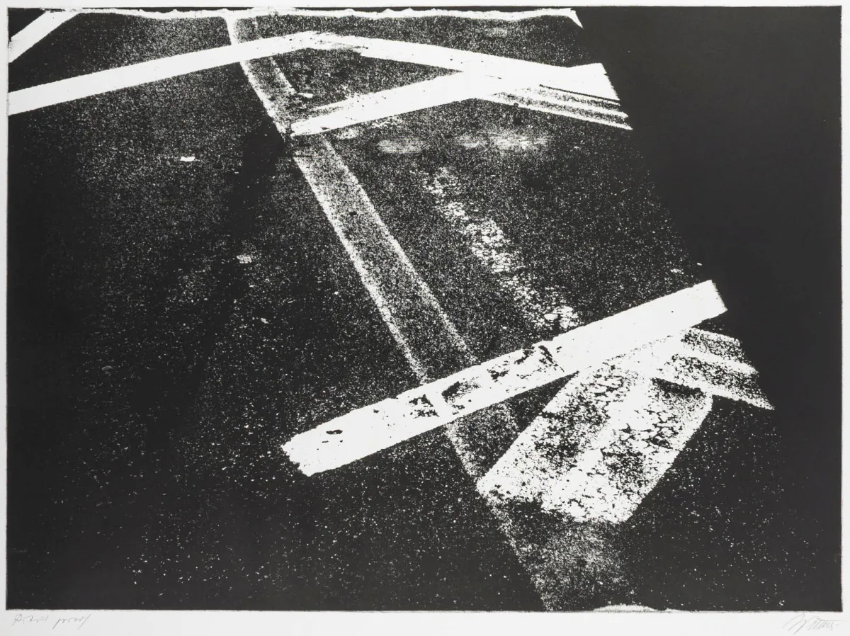 Winner, Gerd – Roadmarks. Suite van vier etsen op stevig velijn.