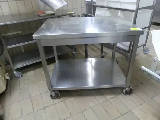 Rullebord i rustfritt stål, uten innhold