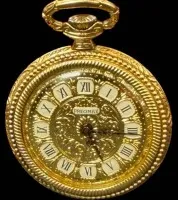 Ceas de buzunar mecanic de damă "Precimax", carcasă dublă, mecanismul funcționează, D-3,5 cm