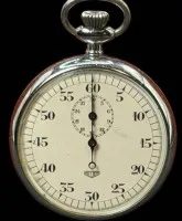 cronometru mecanic "Heuer", carcasă metalică, mecanismul nu funcționează, diametru 5 cm