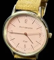 Quartz-armbåndsur "Bergmann" med læderrem, ikke kontrolleret