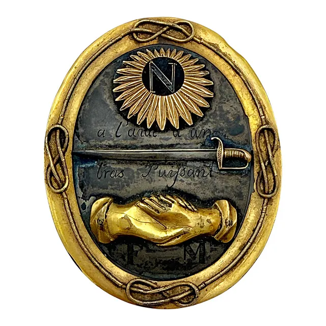 वारसॉ लॉज Les Frères Polonais Réunis का फ्रीमेसन पदक, किरणों वाला तारा "N", 1807 अंकित