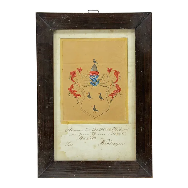Carl Seliger, rodovíd a erb rodu Strauch, erbovní list, heraldika, 1833