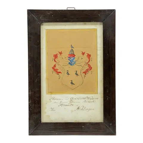 Carl Seliger, stam- og slektsvåpen for familien Strauch, våpenbrev heraldikk, 1833
