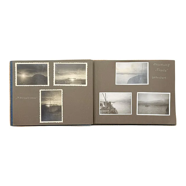 Kriegsmarine，含53张照片的相册，战列舰Tirpitz倾覆，工作手册，第二次世界大战