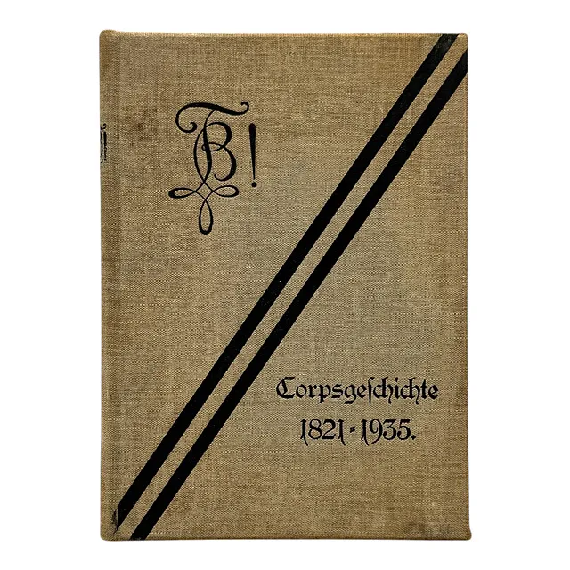 G. G. Winkel, "Corpsgeschichte der Bonner Borussia", Bonn 1938, linnen band in kleuren, frontispice