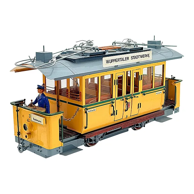 LGB Straßenbahn Triebwagen Wuppertaler Stadtwerke Nr. 3 mit Fahrerfigur, Spur G