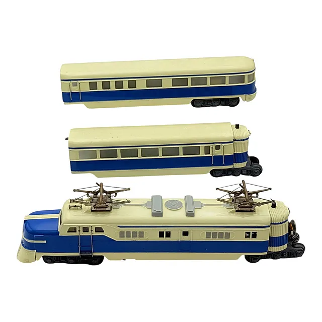 Märklin H0 tren rapid cu automotor ST 800, în trei părți, crem-albastru, versiunea 1952