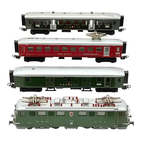 Märklin échelle H0 locomotive électrique des SBB Ae 6/6 avec trois voitures, verte
