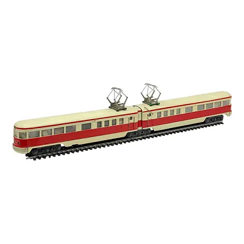 Märklin échelle H0 automotrice double DT 800, crème-rouge, deux éléments, années 1950