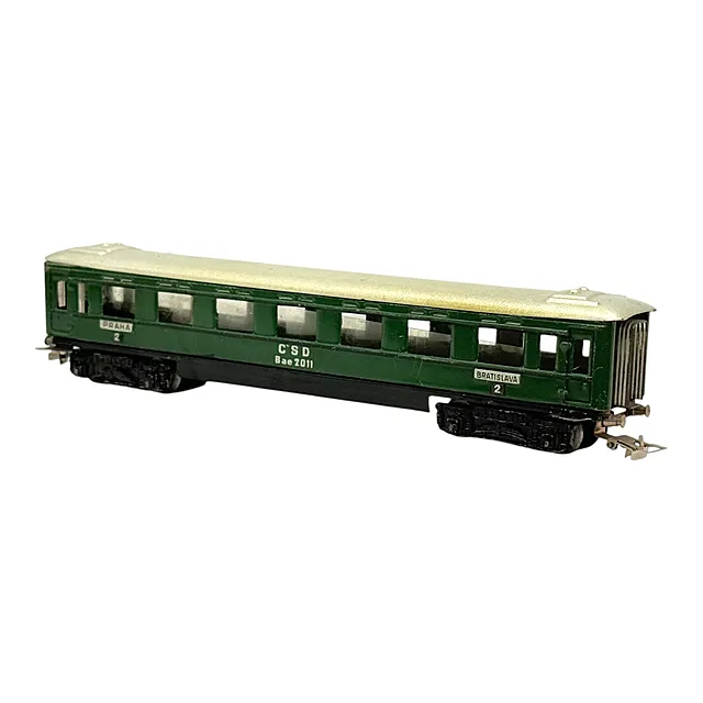 Loukota H0 voiture voyageurs 2e classe CSD Praha–Bratislava, d'après Märklin, probablement années 1950