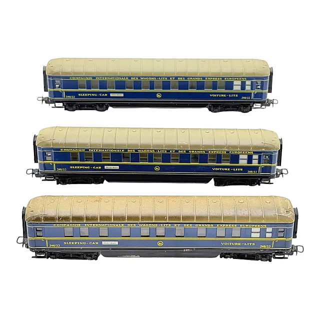 Märklin H0 drie slaapwagens 346/3J CIWL Wagons-Lits, vermoedelijk jaren 1950/1960