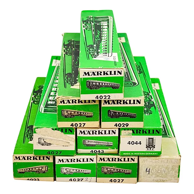 Märklin spor H0 samling på ti D-tog personvogne 4022 4027 4029 4043 4044 4064