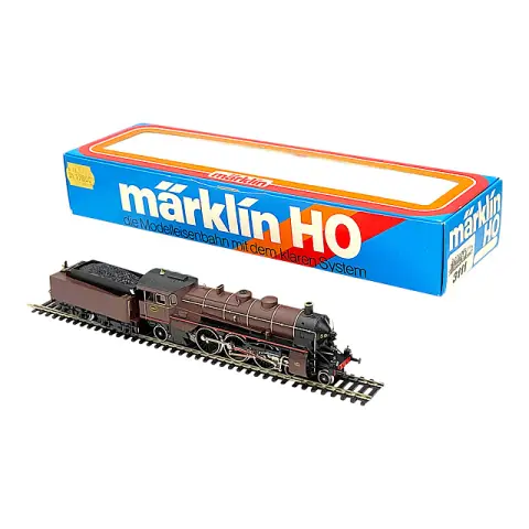 Märklin 3111 locomotive à vapeur SNCB série 59 brune avec tender, échelle H0, emballage d'origine