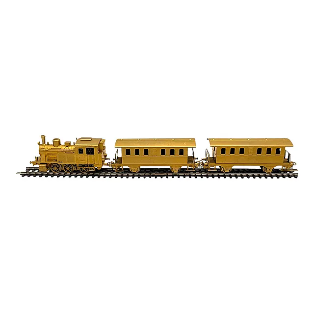 Märklin échelle H0 locomotive à vapeur avec deux voitures voyageurs, version dorée