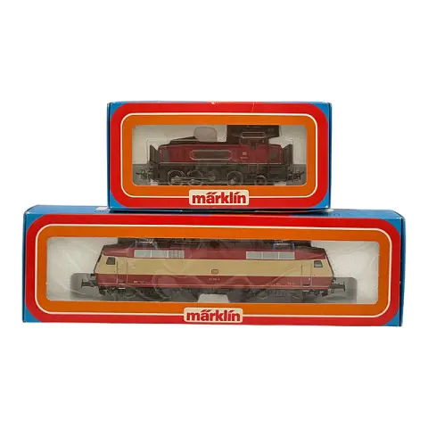 Märklin voie H0 locomotive de manœuvre électrique 160 et locomotive électrique série 120 de la DB 3157 3153, emballage d'origine