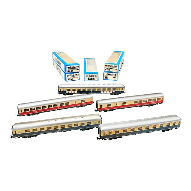 Märklin échelle H0 cinq voitures-restaurants express et TEE 4097 4091 4154, 750 ans de Berlin