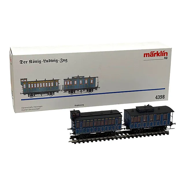 Märklin 4398 complément train du roi Louis, deux voitures de cour, voie H0, emballage d'origine