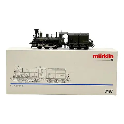 Märklin 3497 locomotive à vapeur B VI MURNAU des K.Bay.Sts.B., voie H0, emballage d'origine