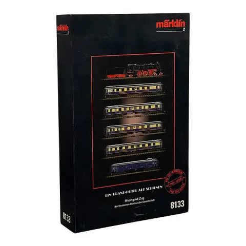 Coffret de train Märklin mini-club voie Z 8133 « Rheingold-Zug » avec livret, boîte d'origine