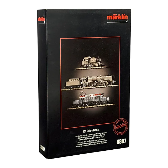 Märklin Lokomotivpackung Spur Z 8887 „750 Jahre Berlin“, Schwartzkopff, Borsig, AEG, Originalkarton