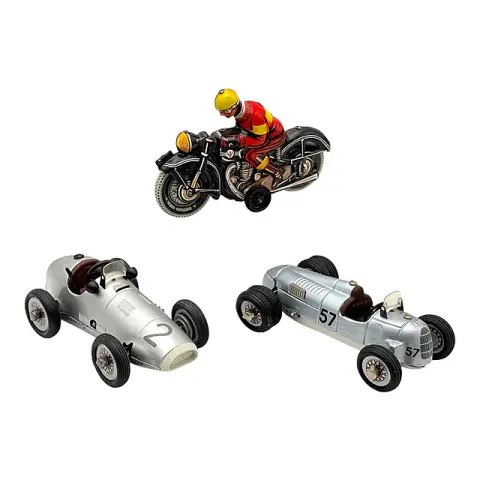Lot Schuco, Studio II Auto Union, Grand Prix Racer 1070 et moto en tôle