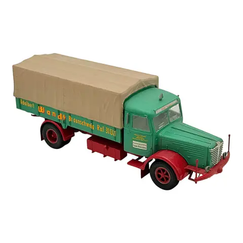 Camion miniature à capot long avec plateau et bâche, transporteur Adalbert Wandt Braunschweig