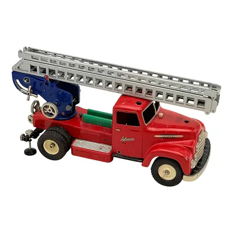 Camion échelle pivotante pompiers en tôle Schuco, pour bricoleurs, années 1950/60