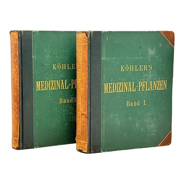 »Köhler's Medizinal-Pflanzen«, bind 1 og 2, udgiver G. Pabst, atlas over lægeplanter med farvetavler